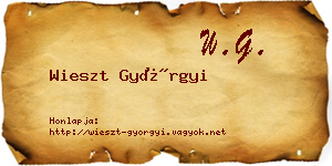 Wieszt Györgyi névjegykártya